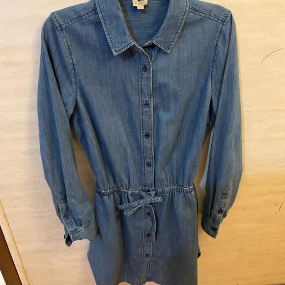 Cremieux Womens Ann Denim Dress Blue Waist Tie - Picture 2 of 8